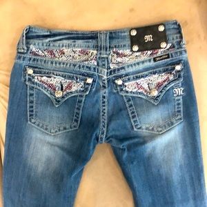 Miss Me size 27 sequin bling Skinny jeans medium wash
